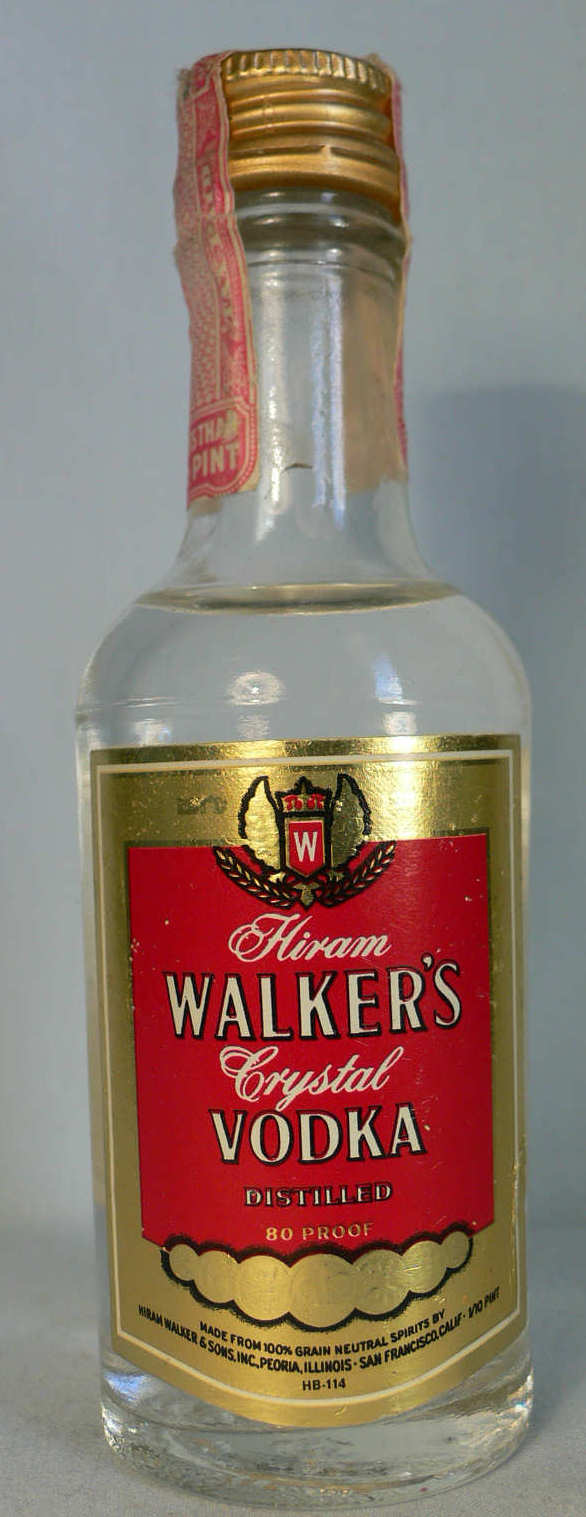 HIRAM WALKER - WALKER'S - VODKA - CRYSTAL - (BOTTLED FOR CAPITAL INTERNATIONAL AIRWAYS)